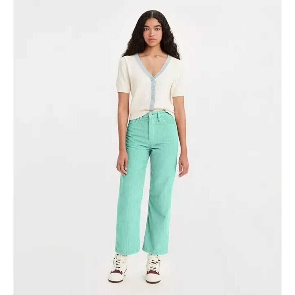 Levi's Straight Leg Corduroy Pants in Mint Green